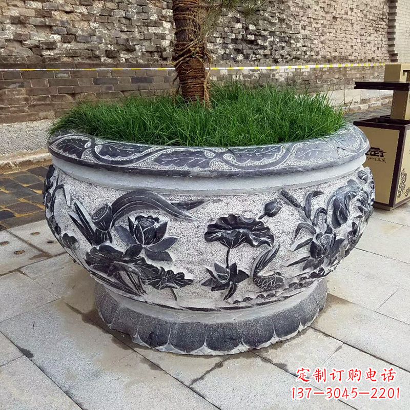 绵阳青石仿古鱼缸花盆