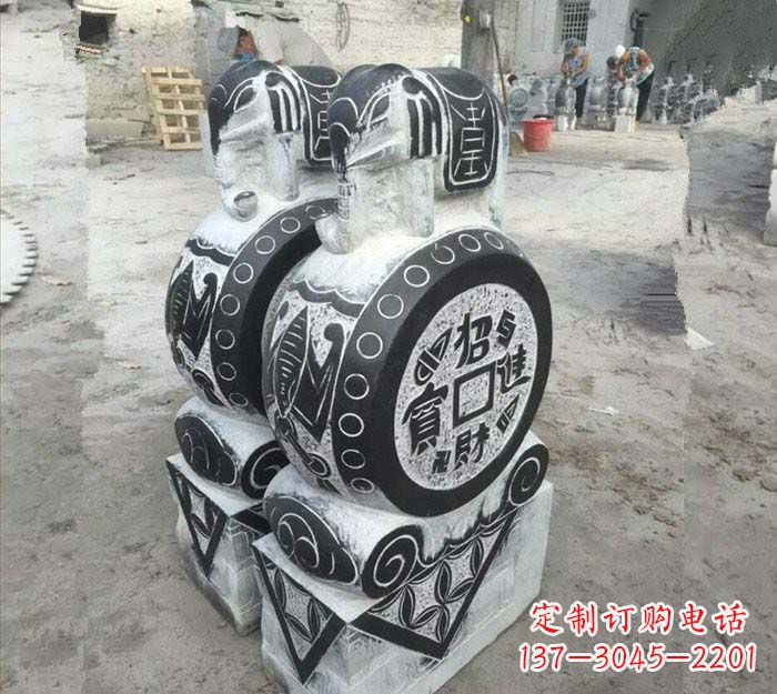 绵阳华丽雅致!青石仿古招财进宝大象门墩
