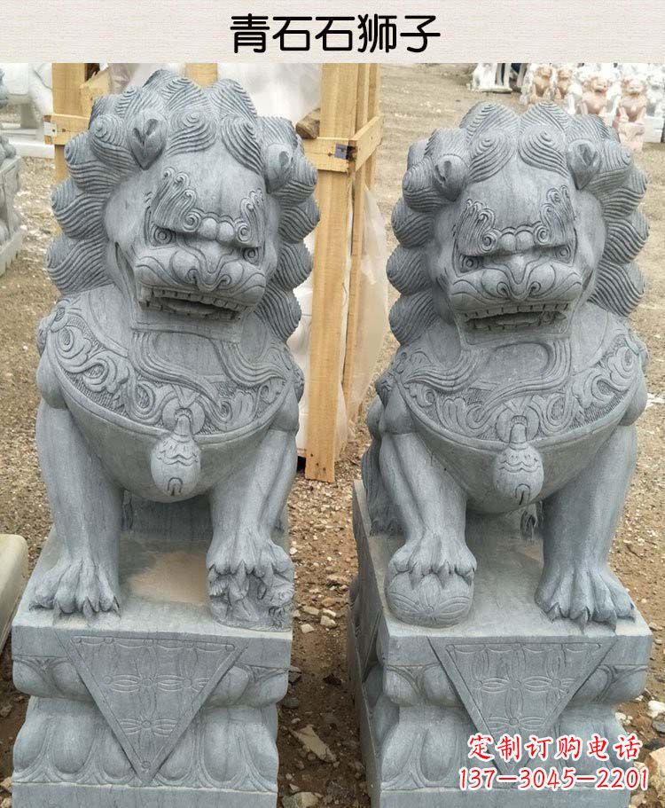 绵阳青石看门狮子雕塑