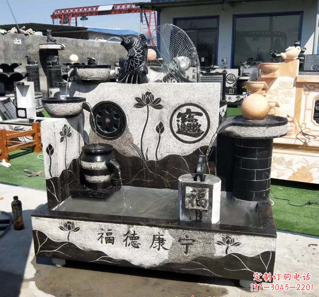 绵阳青石水池石雕——美丽水中景观