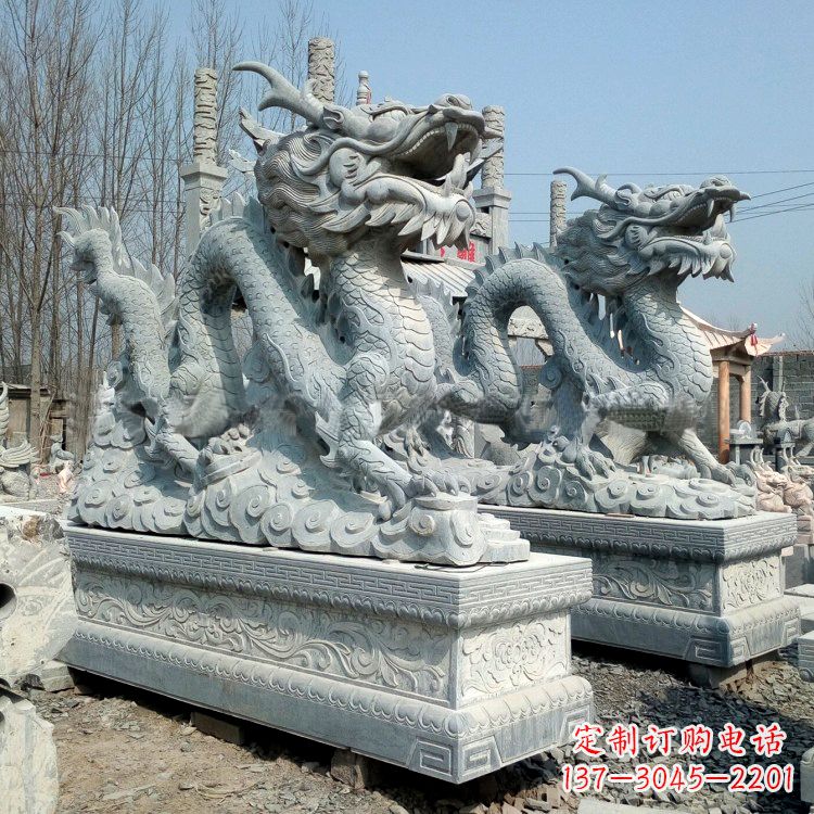 绵阳传统工艺青石龙雕塑