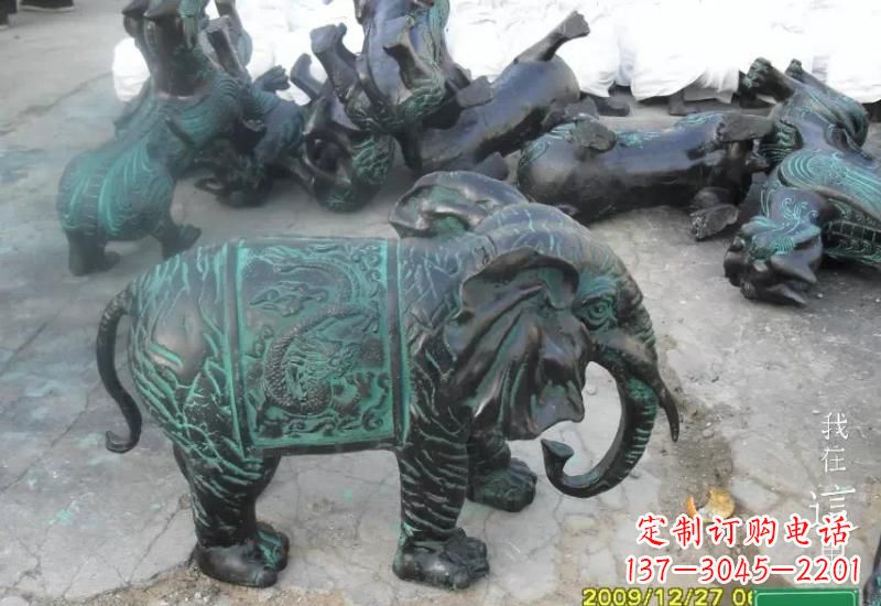 绵阳精美青铜大象雕塑,极致线条优雅