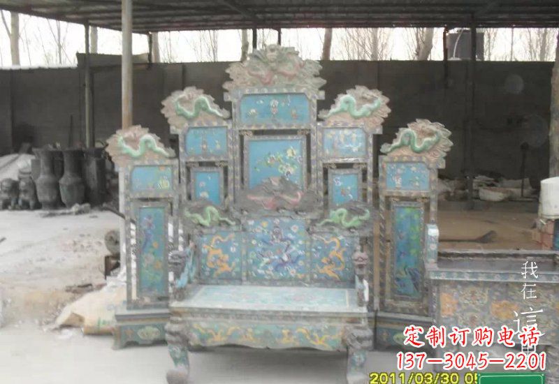 绵阳青铜仿古龙椅雕塑,精美传神