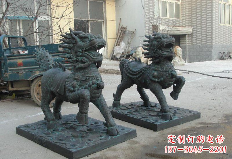 绵阳唯美雕塑:青铜立式麒麟