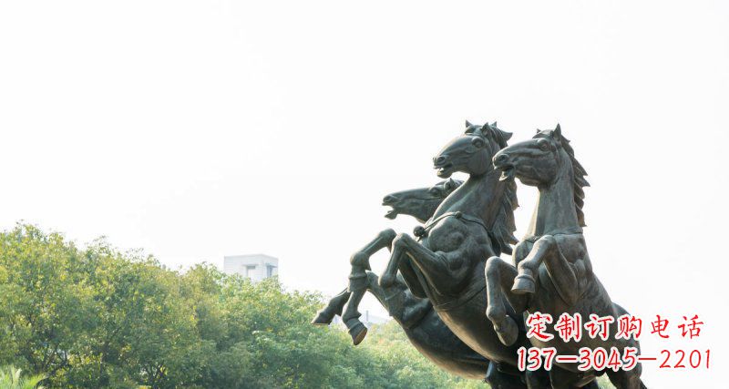 绵阳中领雕塑出品,精美青铜三匹马铜雕塑