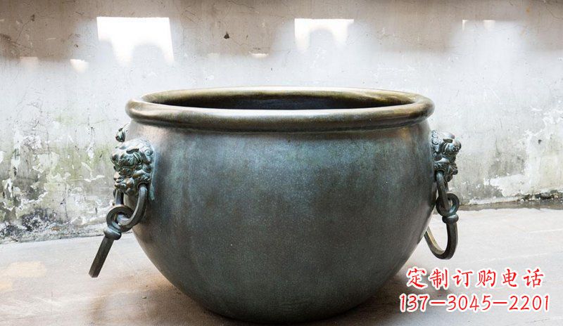 绵阳精美青铜水缸雕塑,赏心悦目