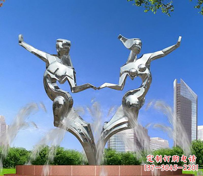 绵阳爱情镌刻,不锈钢抽象情侣雕塑