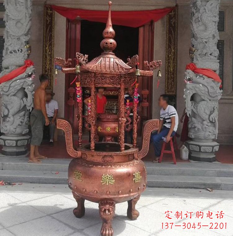 绵阳精致全铜小香炉雕塑