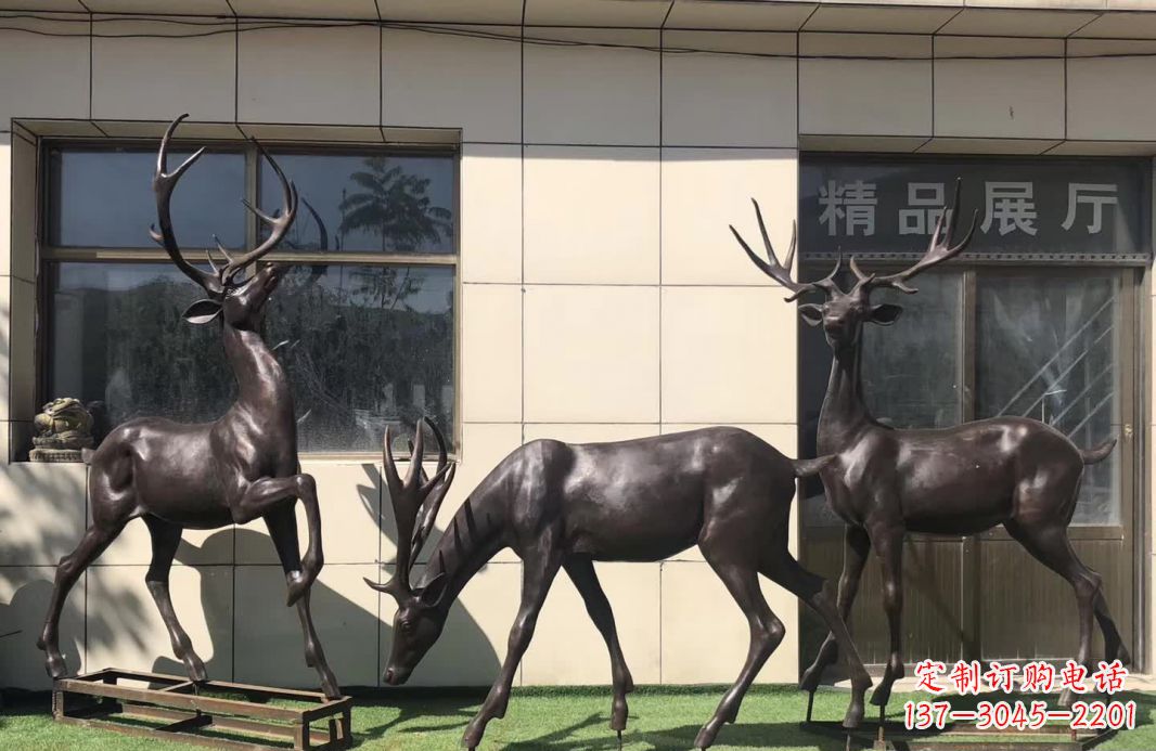 绵阳群鹿铜雕塑