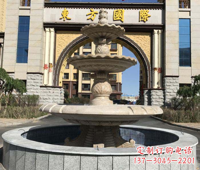 绵阳三层欧式喷泉小区石雕
