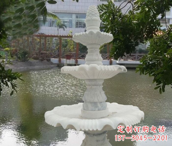 绵阳三层喷泉汉白玉公园石雕