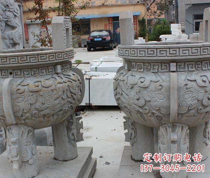 绵阳仿古足香炉石雕,带来温馨家居气息