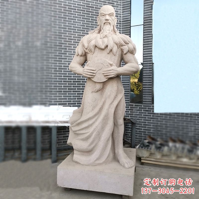 绵阳手工雕刻伏羲石雕塑像