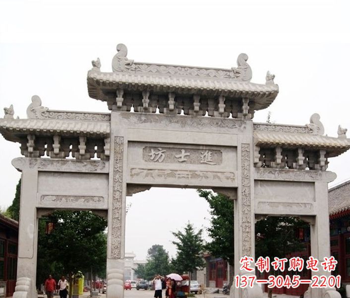 绵阳艺术匠心打造的石雕牌坊