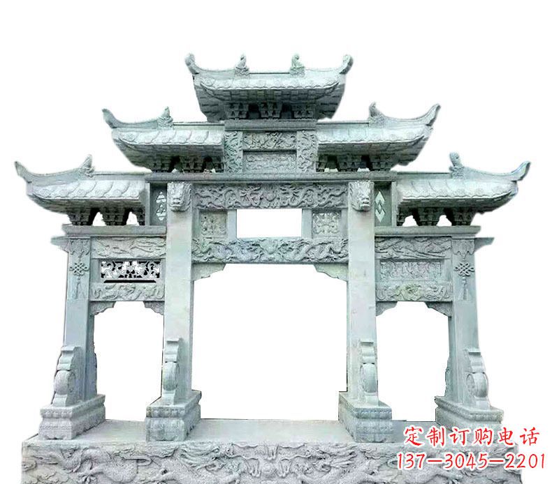 绵阳中领雕塑仿古牌坊石雕定制