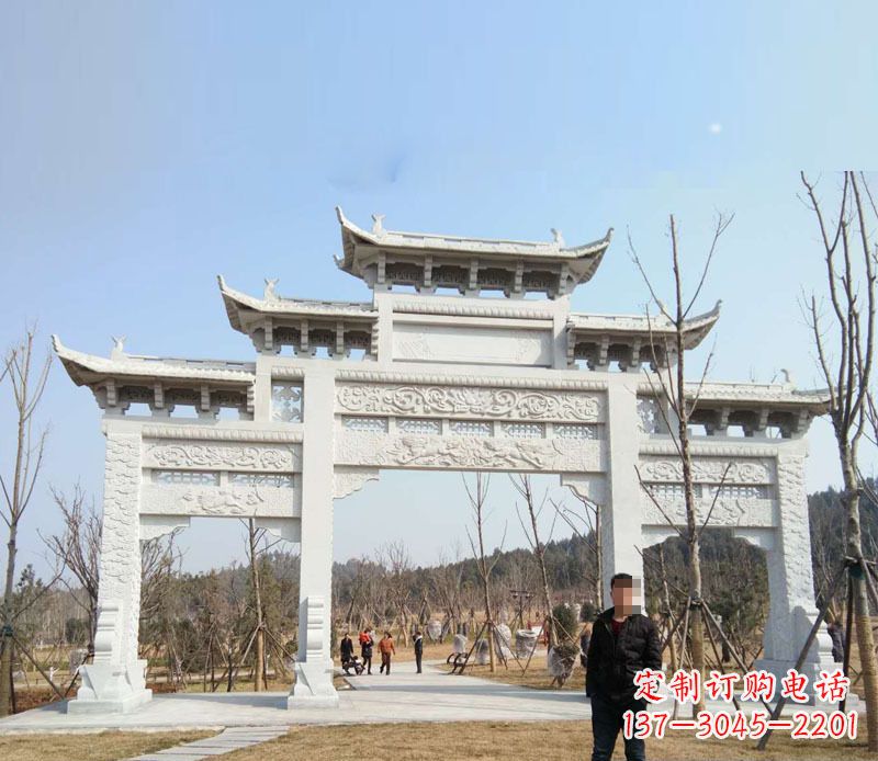 绵阳中领雕塑-牌坊石雕精美无比