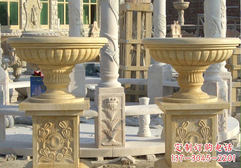 绵阳砂岩别墅花盆雕塑