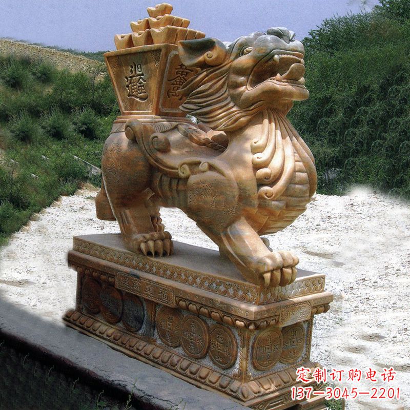 绵阳商场企业看门神兽“日进斗金”招财貔貅石雕