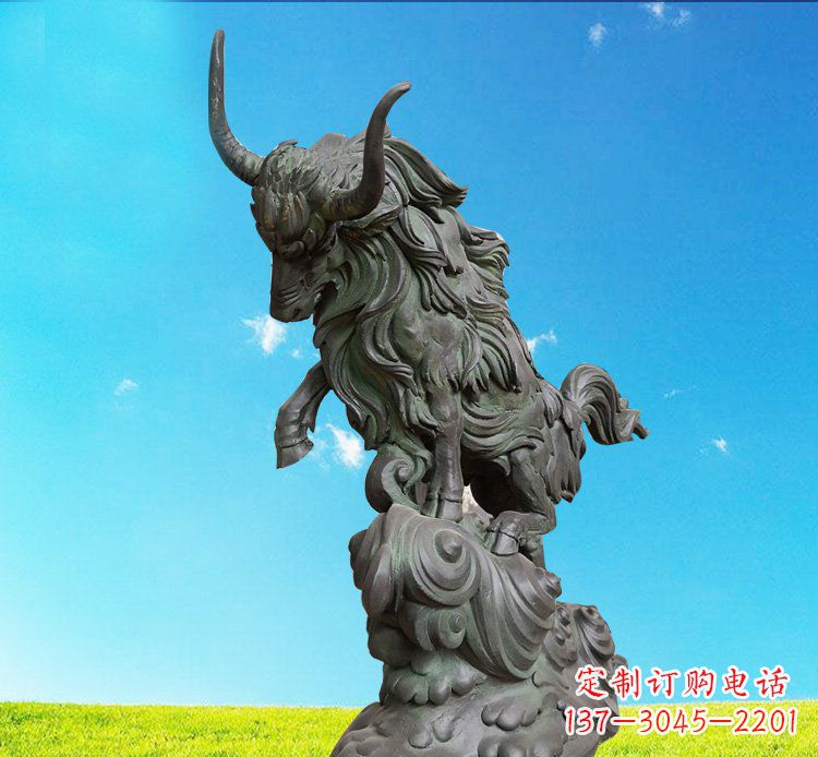 绵阳中领雕塑神牛踏波铜雕