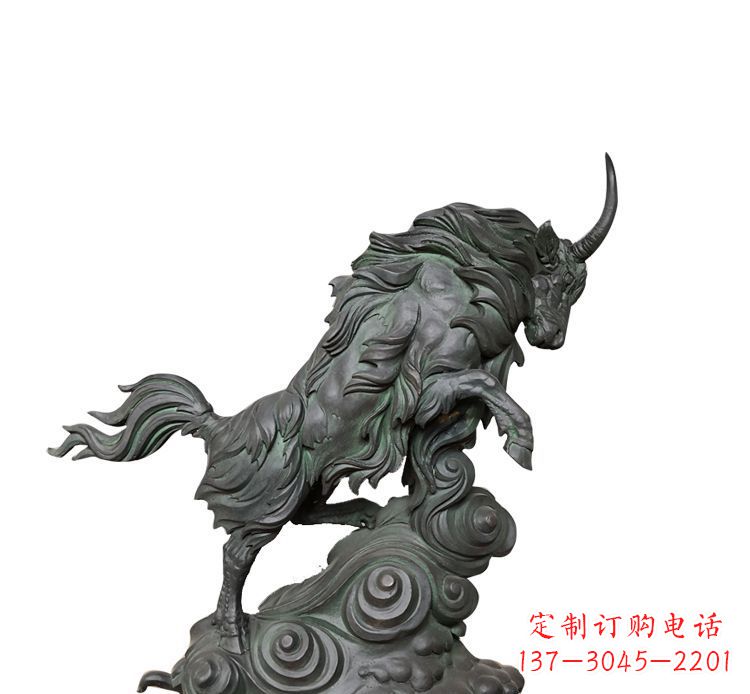 绵阳神牛踏波铜雕