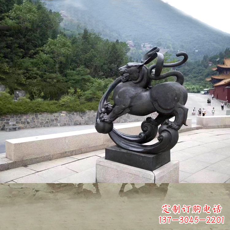 绵阳神兽白虎铜雕塑,雕刻出传统中国文化之精髓