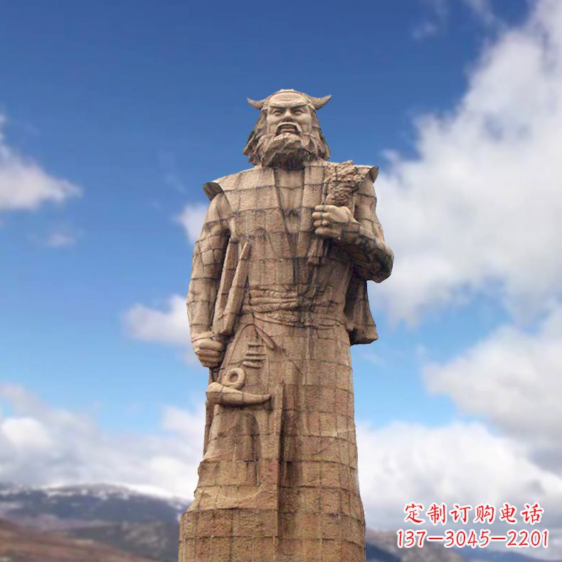 绵阳精美神农大型石雕像,由中领雕塑定制