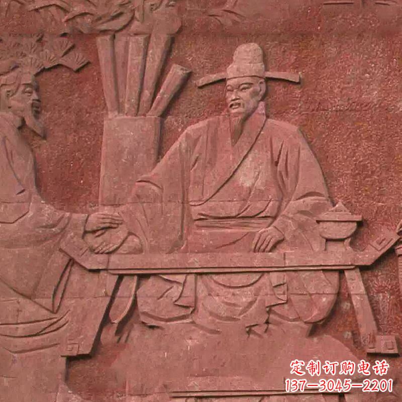 绵阳沈括砂岩浮雕,重现学校历史名人壁画