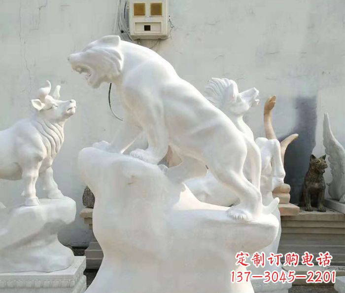 绵阳中领雕塑:汉白玉老虎雕塑