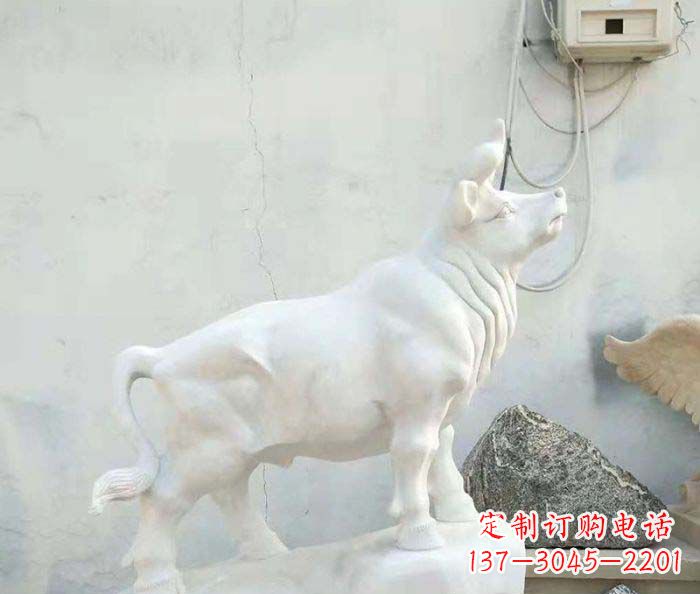 绵阳生肖动物汉白玉石雕牛