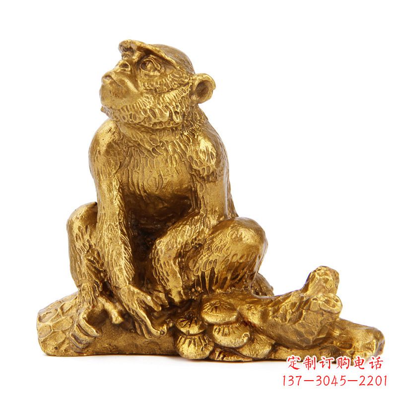 绵阳生肖猴-铸铜鎏金动物雕塑摆件