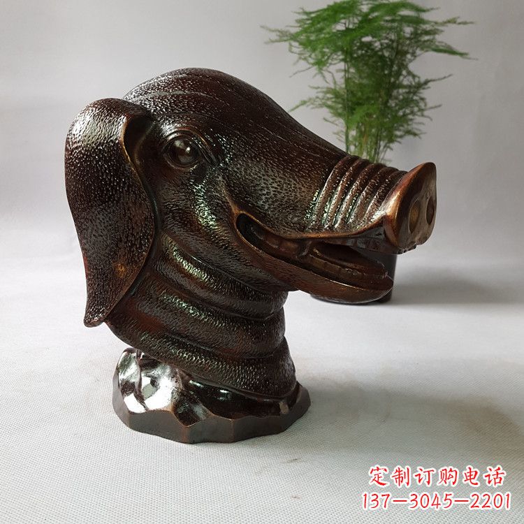 绵阳精美完美的生肖猪铜兽首