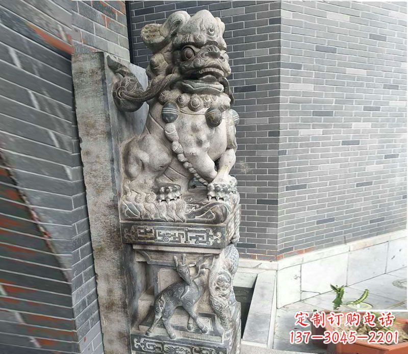 绵阳中领雕塑仿古石门墩石雕