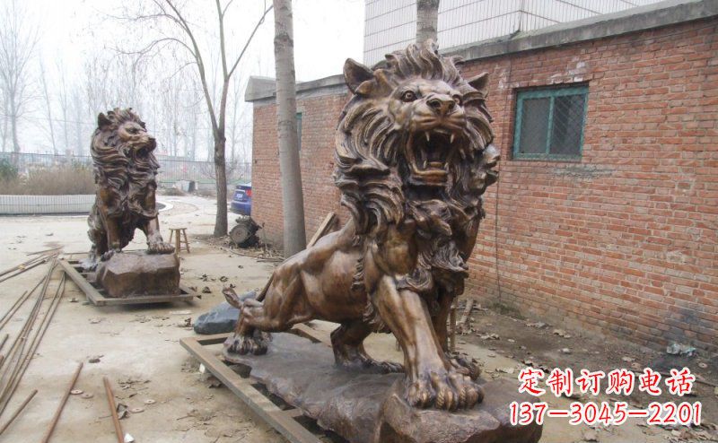 绵阳狮子企业动物铜雕