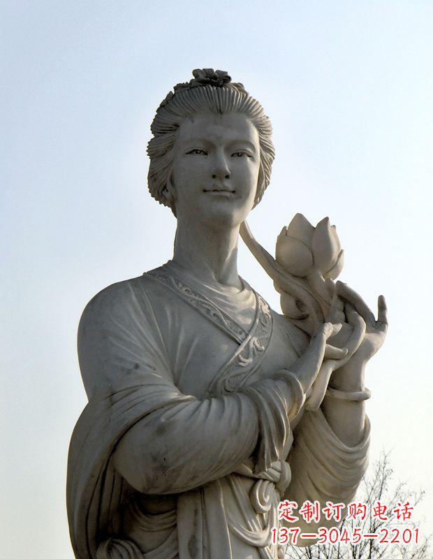 绵阳汉白玉荷花雕塑,精致美丽无双!