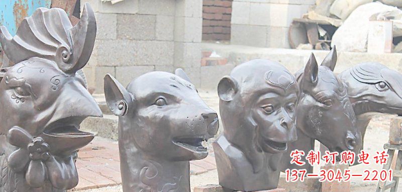 绵阳十二生肖铜雕,独特的动物雕塑