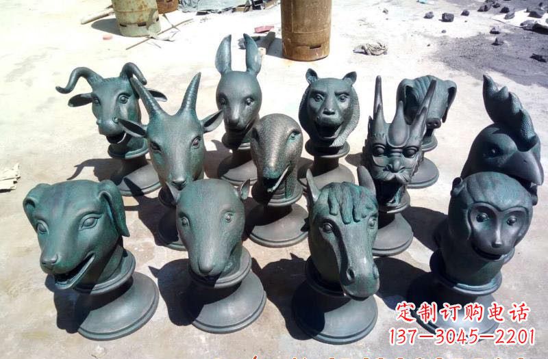 绵阳精美十二生肖铜头像雕塑