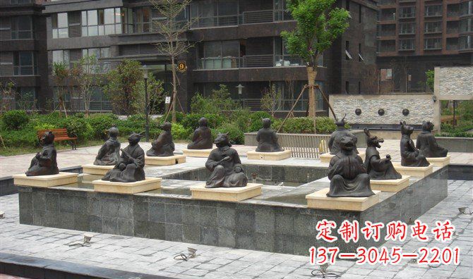 绵阳十二生肖小区景观铜雕
