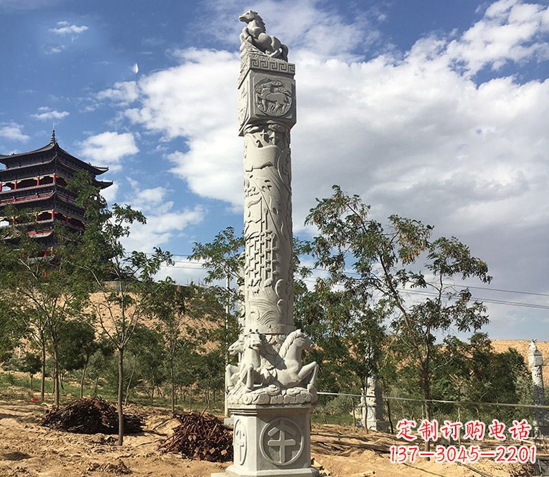 绵阳十二生肖午马柱石雕,深刻铭刻你的特殊瞬间