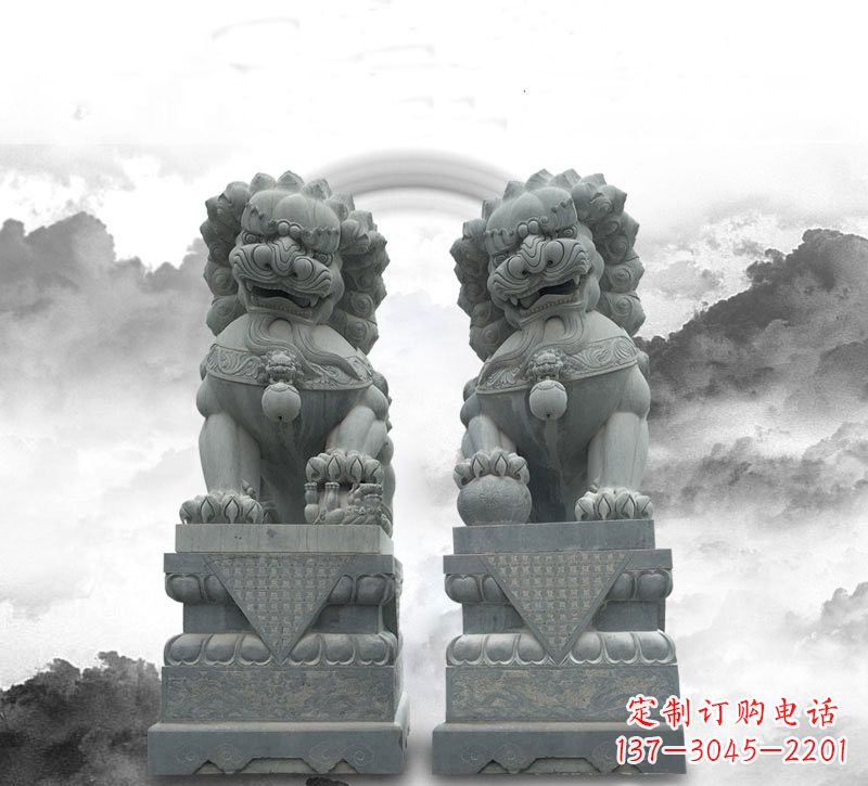 绵阳石雕大理石狮子雕塑——定制精品雕塑