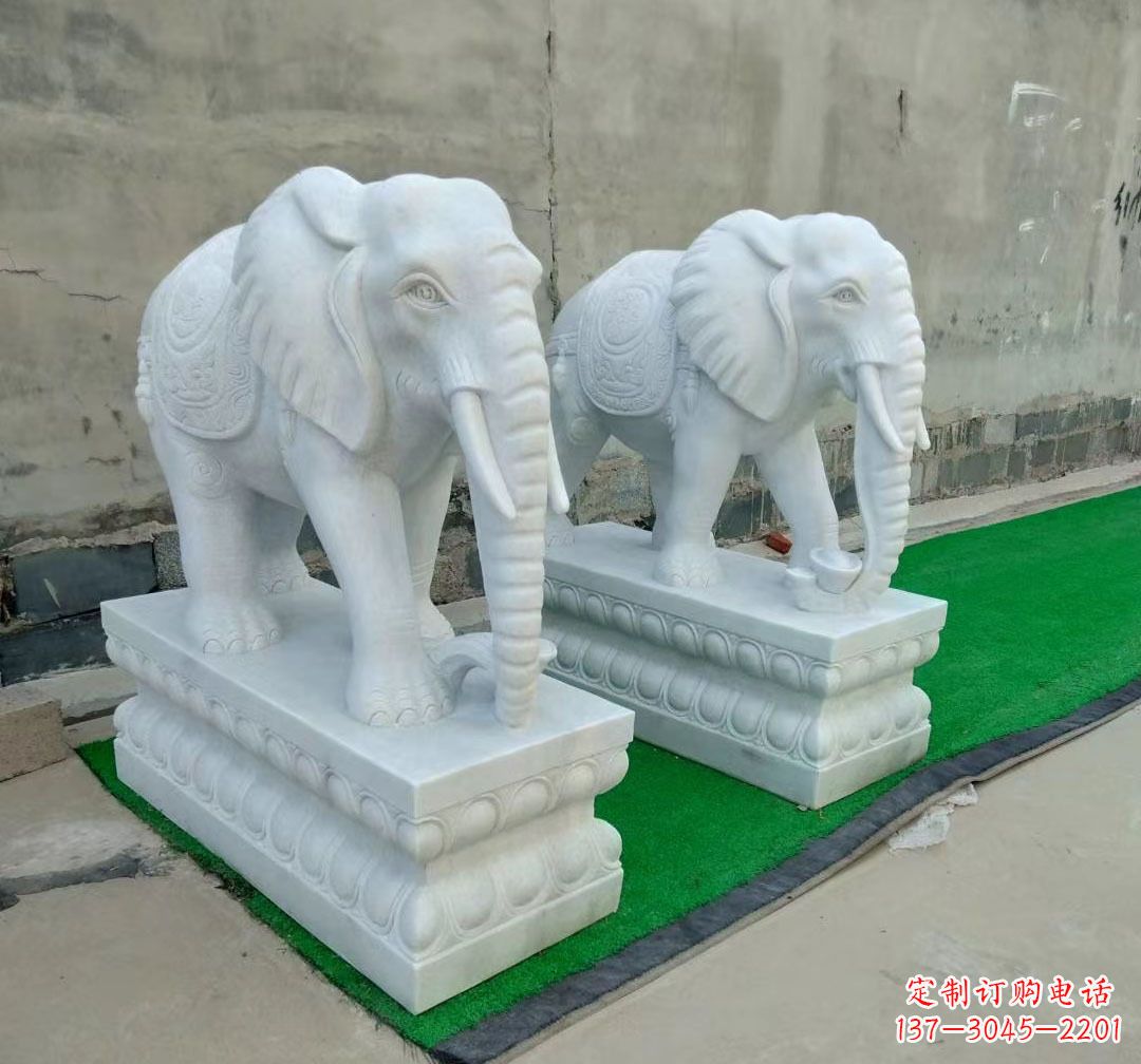 绵阳石雕大象汉白玉