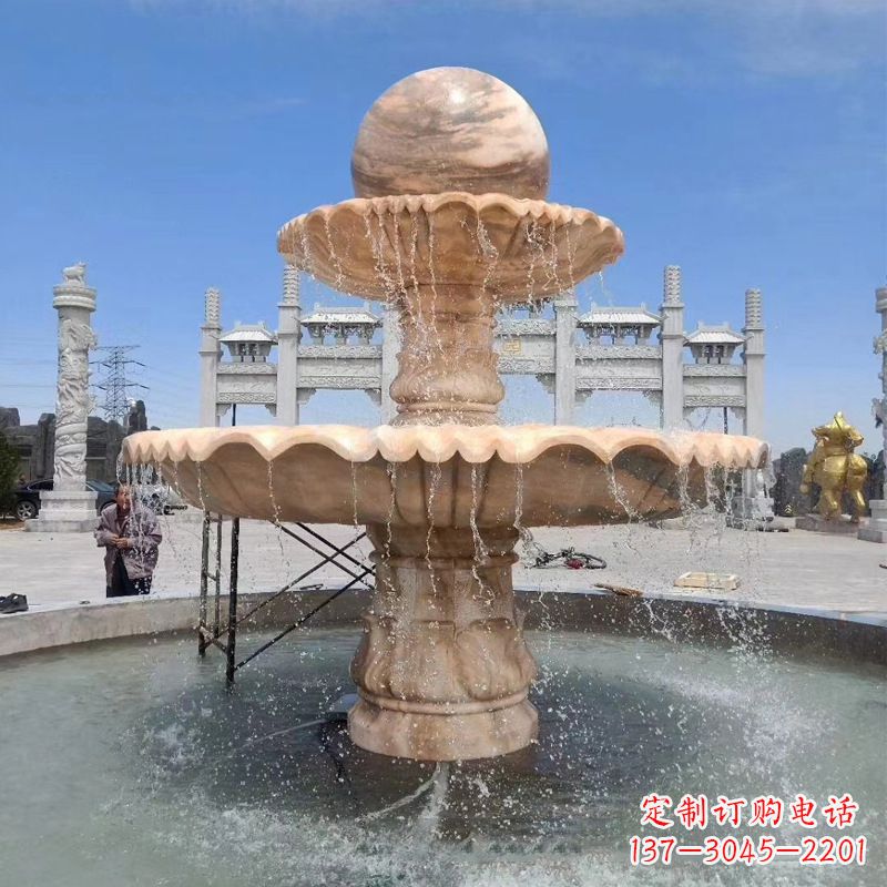 绵阳石雕风水球喷泉-景区广场水景装饰雕塑摆件