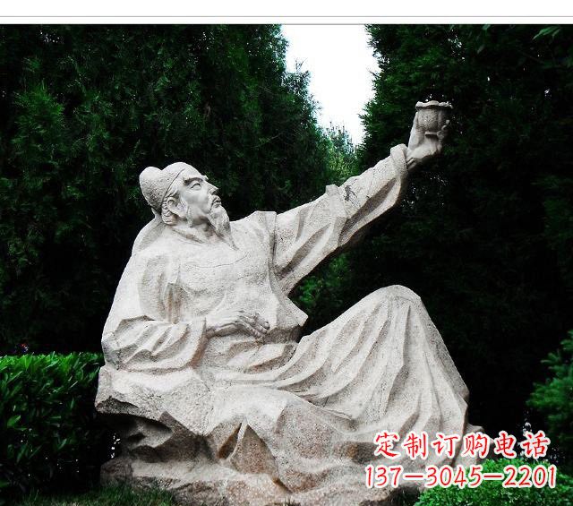绵阳百花齐放的李白雕塑