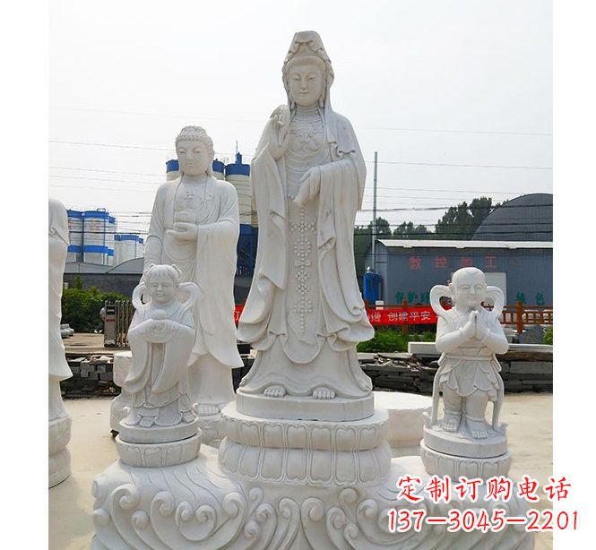 绵阳石雕观音菩萨善财童子