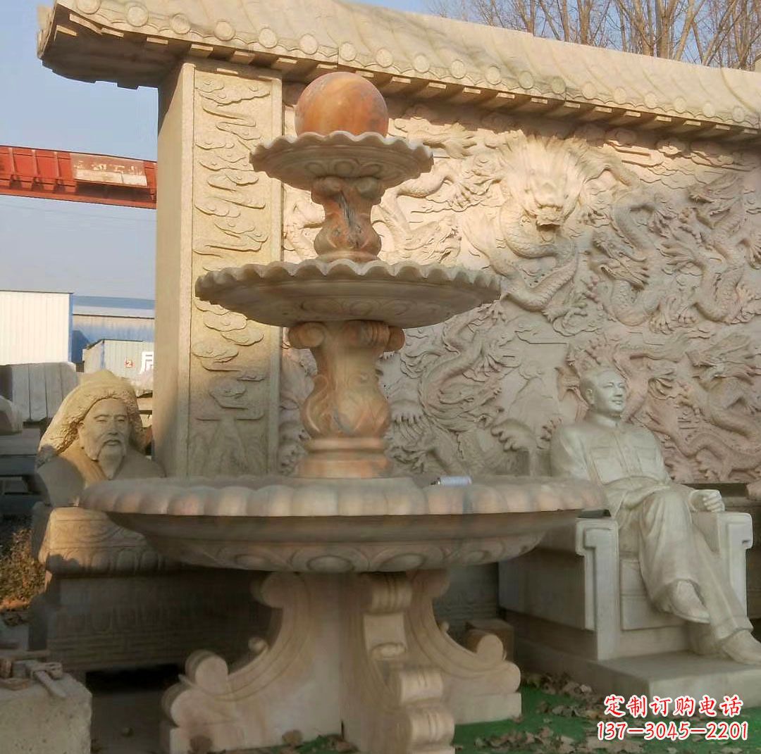 绵阳中领雕塑精美石雕喷泉雕塑,是一款独特的雕…
