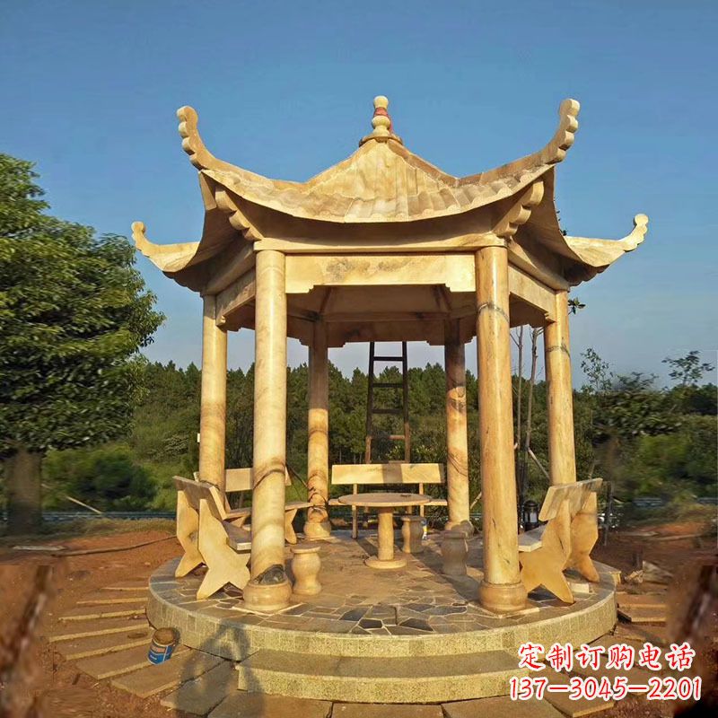 绵阳新颖优雅的六角凉亭雕塑
