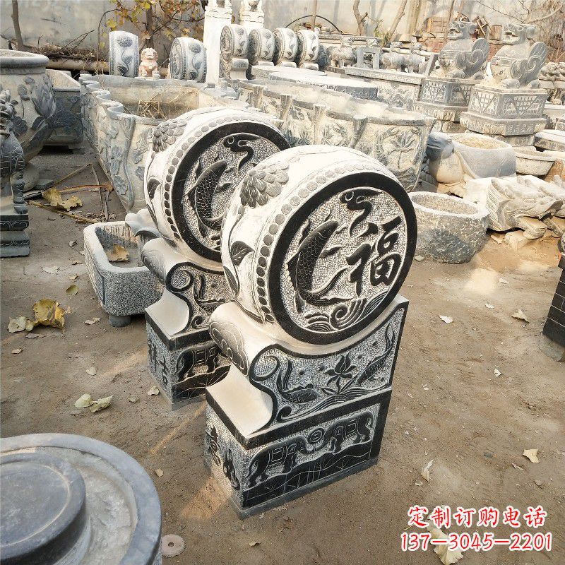 绵阳石雕门墩 风水