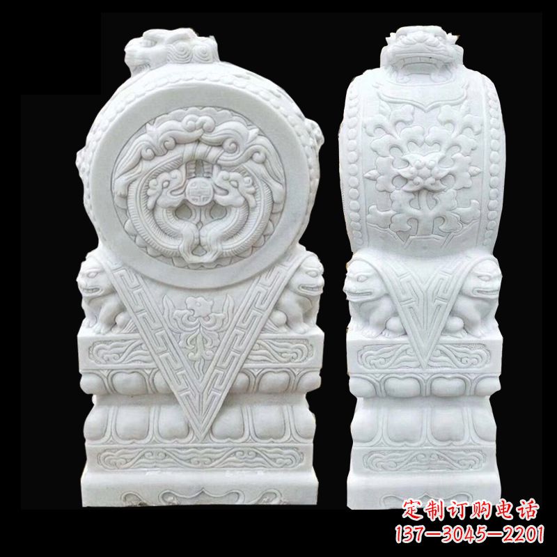 绵阳中领雕塑精心打造的石雕门墩雕塑,采用优质…
