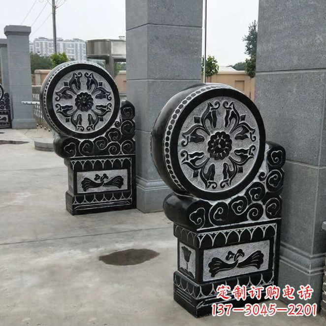 绵阳中领雕塑自主设计专业制作石雕门墩狮子,专…