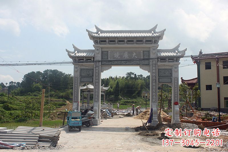 绵阳中领雕塑:牌坊浮雕墙仿古雕塑工艺