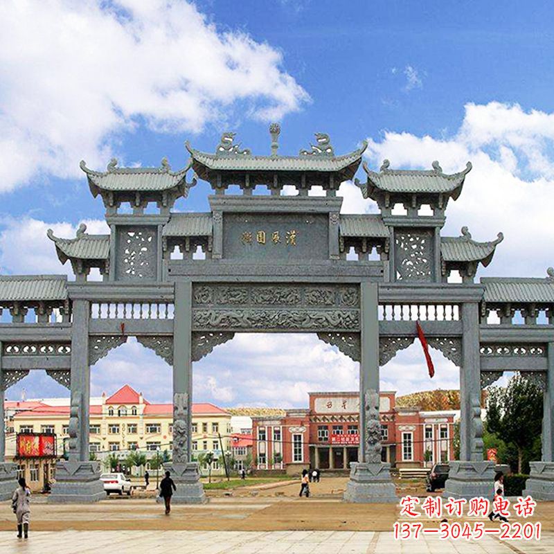 绵阳石雕牌坊-专业牌楼雕塑定制